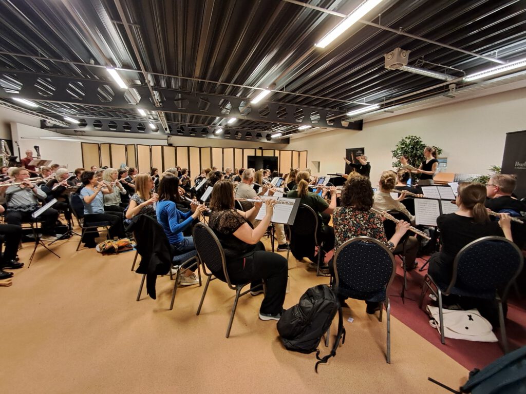 a flute choir performing Pergolesi’s Stabat Mater