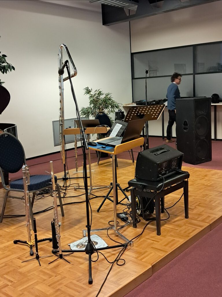 Setup for the Meditative Hour Concert at the Adams Flute Festival, the Netherlands 2026